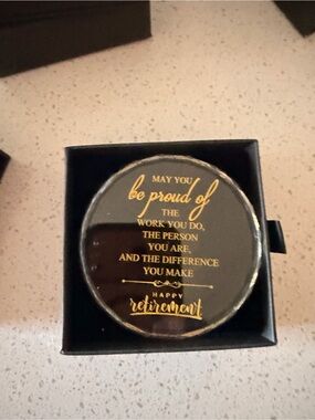 Glass Retirement Keepsake with Trinket Box Gold Writing 6 pack gifts Teacher